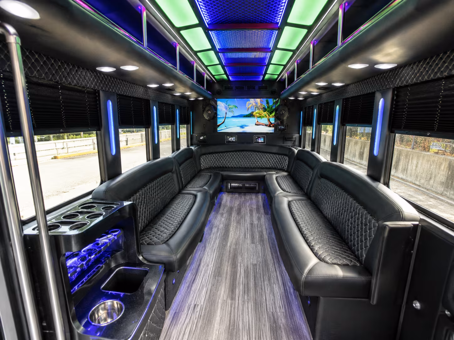 the bronx 18 passenger party bus inside