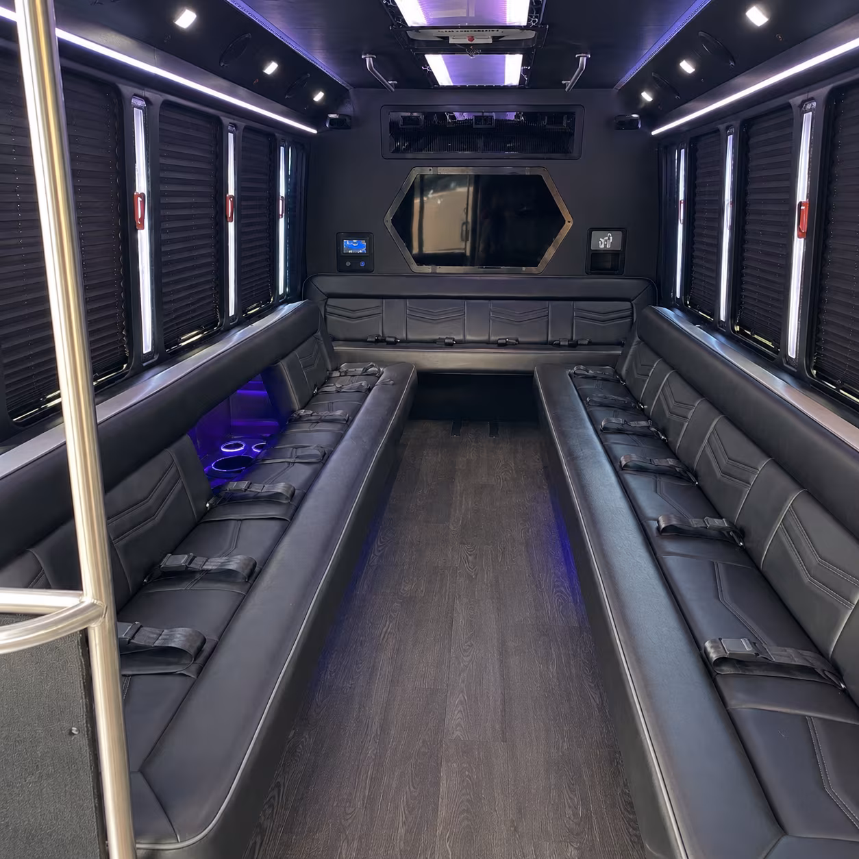 the bronx 18 passenger party bus interior