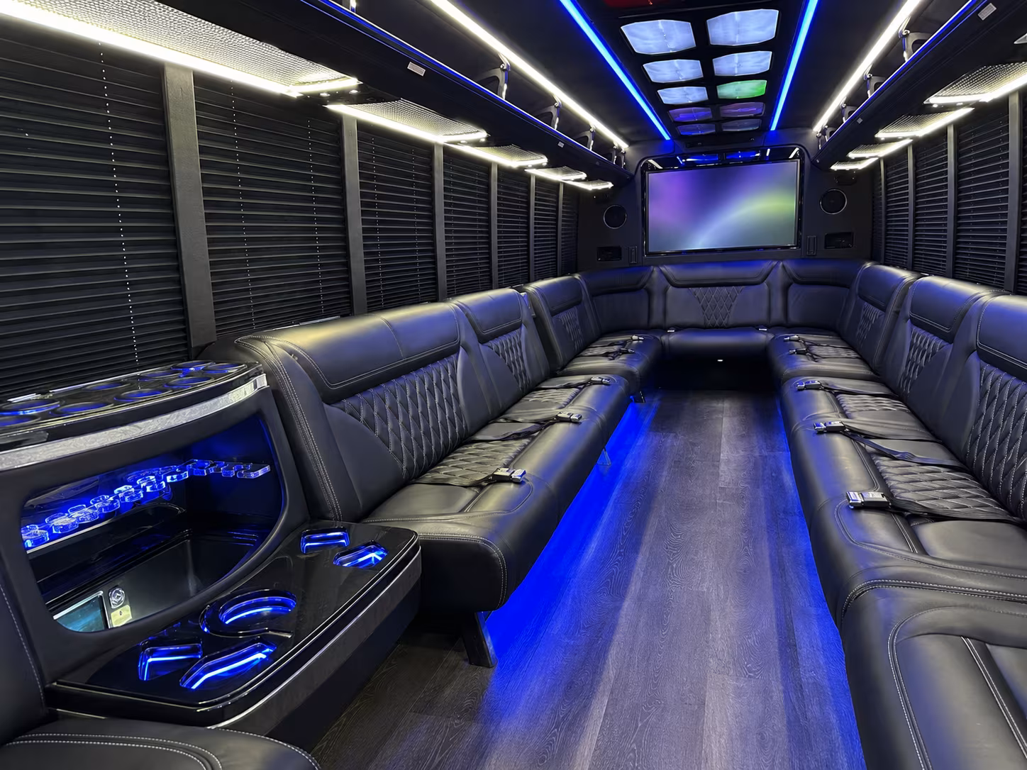 the bronx 20 passenger party bus inside