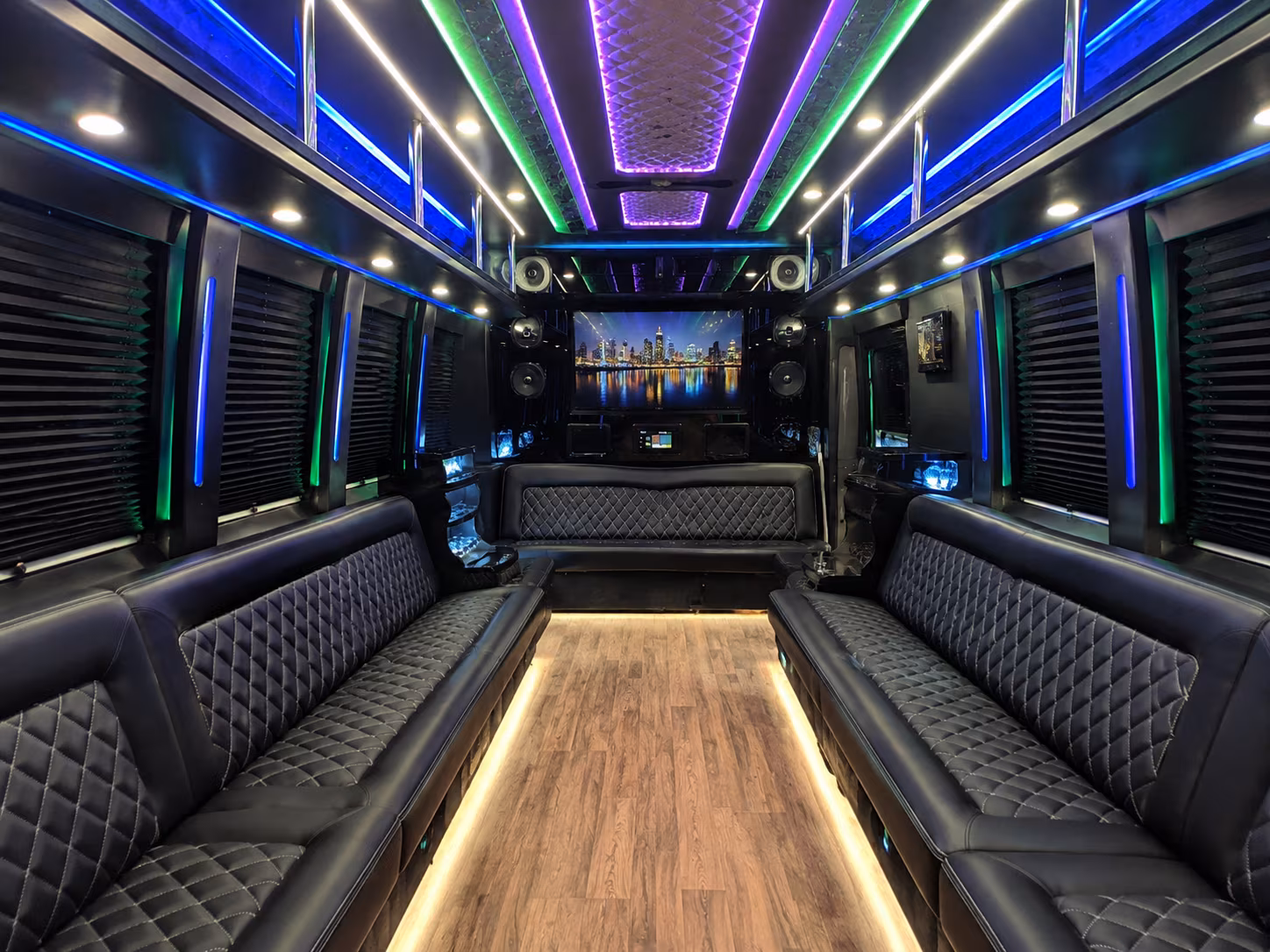 the bronx 25 passenger party bus interior