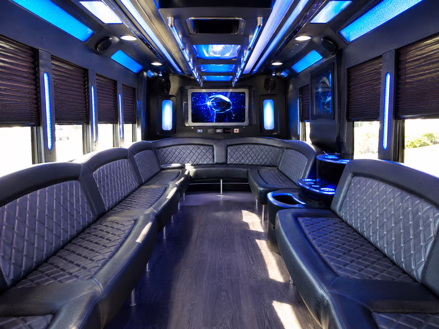 the bronx 28 passenger party bus inside