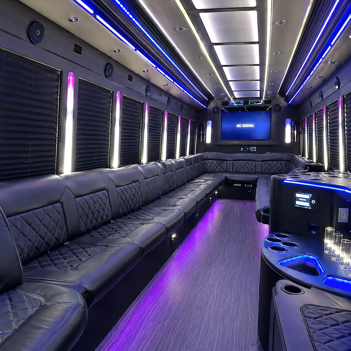 the bronx 30 passenger party bus inside