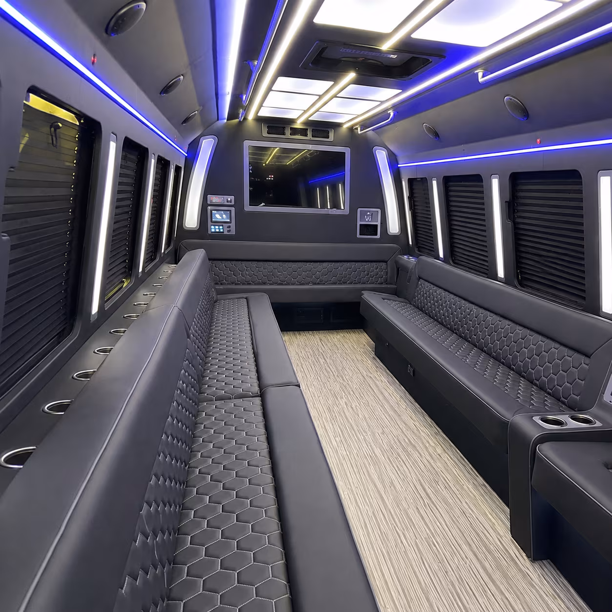 the bronx 40 passenger party bus inside
