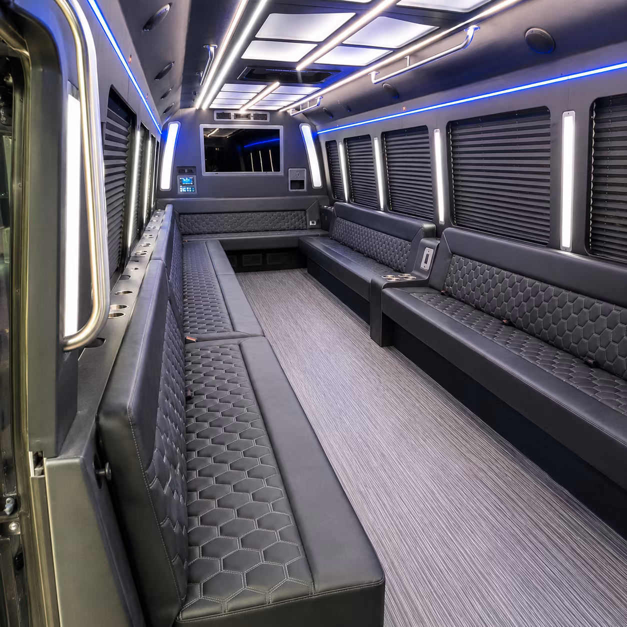 the bronx 40 passenger party bus interior